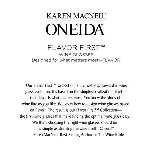 ONEIDA Karen MacNeil Flavor First. Bold & Powerful. Set of 4. Crystal Wine Glasses. Designed for Red and White Wines such as Cabernet Sauvignon. Merlot. Zinfandel. Big Chardonnay. and more:圖片 6